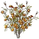 CITYES 4Pcs Artificial Fall Flowers Daisy Flowers Wildflower Stems 33.5" Autumn Floral Arrangements Fake Fall Branches for Vase Farmhouse Indoor Home Decor Table Centerpieces Thanksgiving Harvest