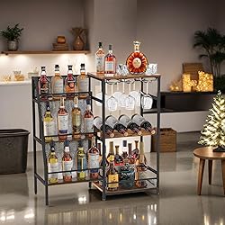 DLPIN 3-Tier Freestanding Wine Rack, with Hanging