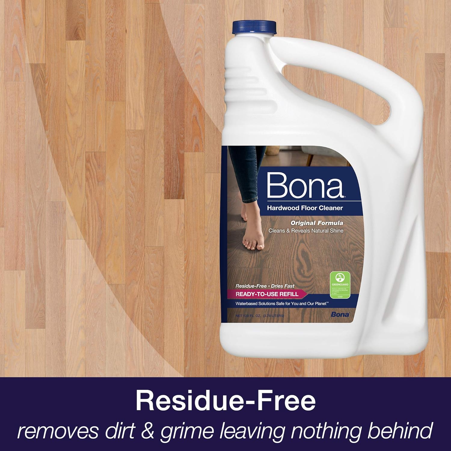 Bona Hardwood Floor Cleaner Refill, 128 Fl Oz (Pack of 1), Clear: Health & Personal Care