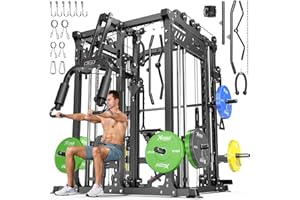 XGSW XINGESIWR Smith Machine with Cable Crossover System, Multi-Function Power Cage Squat Rack for Home Gym, Power Rack and Packages Weight Sets.