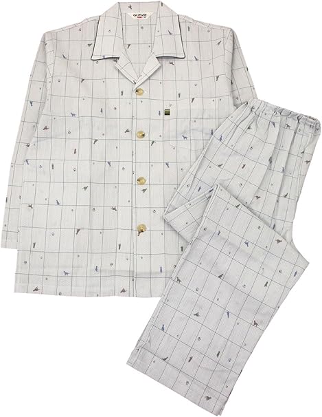 Amazon グンゼ パジャマ 綿100 ナチュラルクレープ アニマル柄 Sf2666 メンズ グレー 日本 M 日本サイズm相当 パジャマ 通販