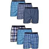 Hanes Men's Underwear Boxers Pack, Cool & Breathable Cotton Underwear, Moisture-Wicking Boxers for Men