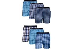Hanes Men's Underwear Boxers Pack, Cool & Breathable Cotton Underwear, Moisture-Wicking Boxers for Men