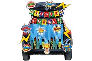 XUTENGY Halloween Trunk or Treat Car Decorations Kit for SUV，Trunk or Treat Car Archway Garage Decoration，Halloween Car Decorations Outdoor Arch Entrance Window Garage Decorations (Superhero)