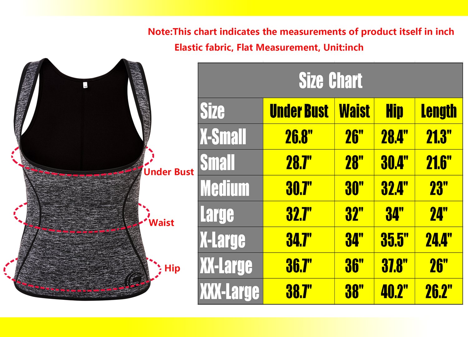 QEESMEI Womens Neoprene Sweat Waist Trainer Cincher Vest Slimming Shirt Body Shaper For Weight Loss (Grey, Small)
