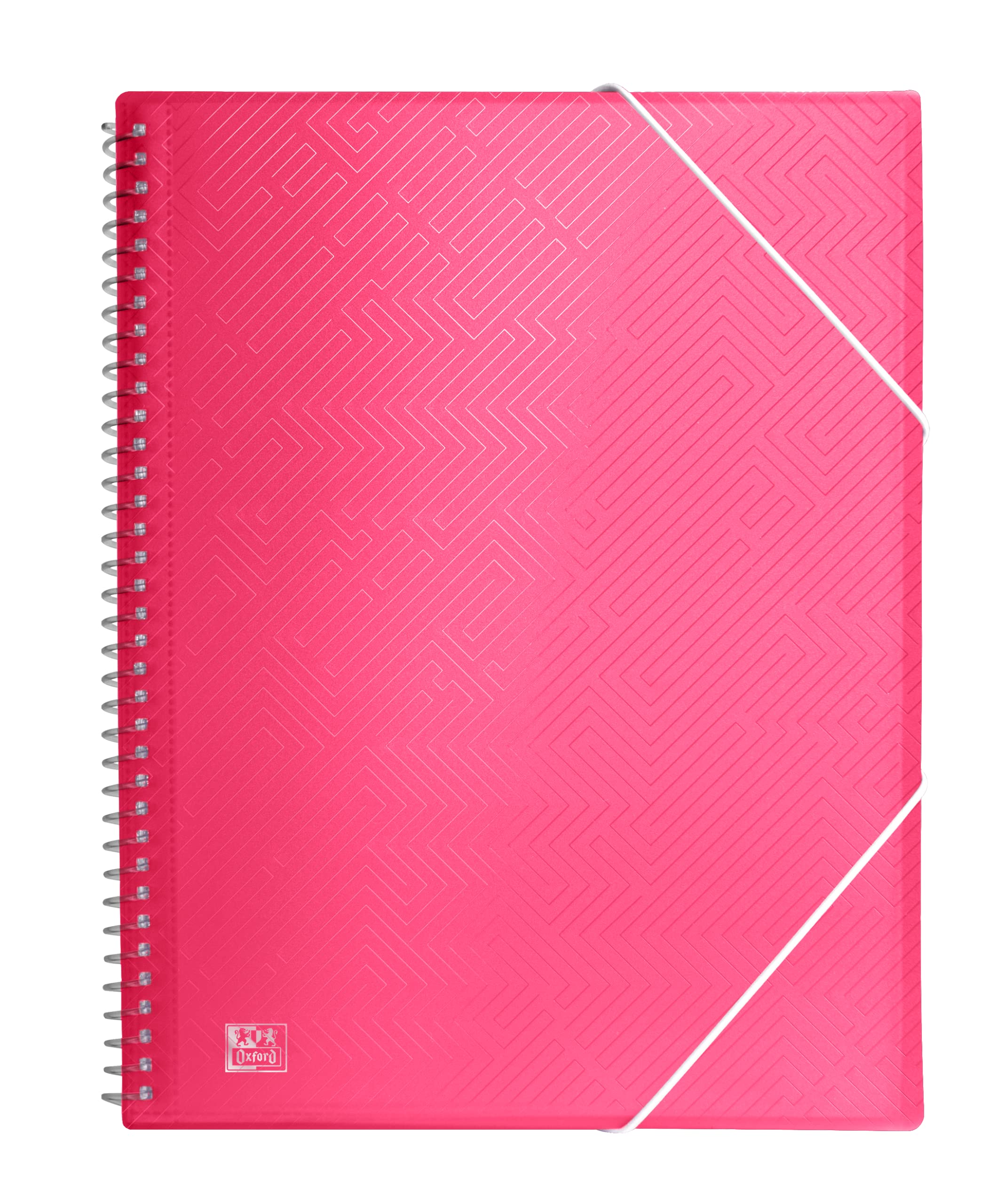 Oxford, A4 Plastic Case Binder, 30 Transparent Covers, Pink