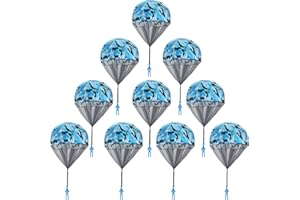 Catcan 10 Pcs Parachute Toy, Camo Parachute Men Toy Tangle Free Throwing Hand Throw Outdoor Flying Gifts Paratrooper Toy No Battery nor Assembly Required (Blue)