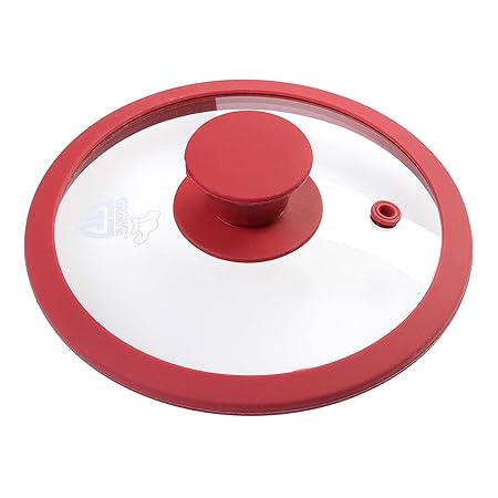 GRÄWE Variante Glasdeckel mit Silikonrand 14-32 cm Rot 16 cm