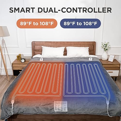 MAXXPRIME Electric Blanket King Size with Dual Control Heating