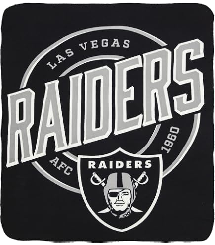 Las Vegas Raiders Fleece-Überwurf – Grau, 127x152 Cm, 100% Polyester, Offiziell Lizenziert
