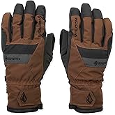 Volcom Men's CP2 GORE-TEX Snowboard Gloves – Waterproof Insulated Gloves Grip Palm, Brown, X-Large