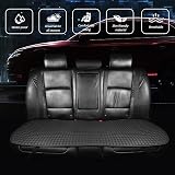 ZATOOTO Rear Car Seat Cover PU Leather Waterproof Back Seat Protector Black view 3