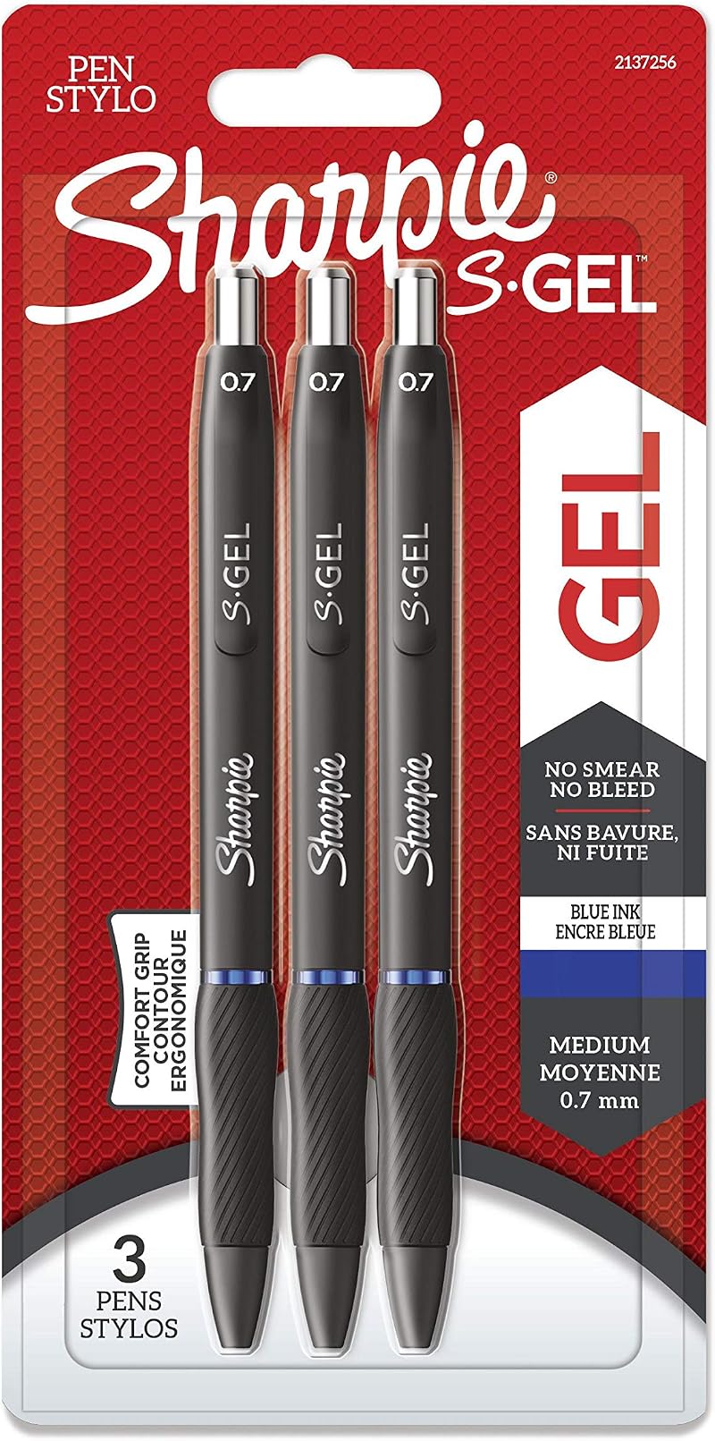 Sharpie S-Gel Gel Pens Blue Ink 0.7mm Medium Point 3 Count