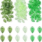LiQunSweet 600 pcs 3 Styles Transparent Leaf Acrylic Charms Green Tree Leaves Charms for DIY Jewelry Bracelet Necklace Earring Craft Bag Keychain Decor