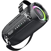 ZEALOT Portable Bluetooth Speaker,80W Peak(60W) Booming Sound Speakers with LED Light,Bluetooth 5.3, Loud Speaker for Home,Party,Camping,Beach,Gifts(Black)