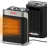 Mueller Portable Space Ceramic Heater 750W/1500W, High Output Fan, Adjustable Thermostat, with overheat/tip over protection f
