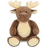 DolliBu Extra Large Soft Huggable Moose - Adorable Plush Toy, Cute Wildlife Cuddle Gift, Super Soft Moose Plush Doll for Kids & Adults - 14 inches
