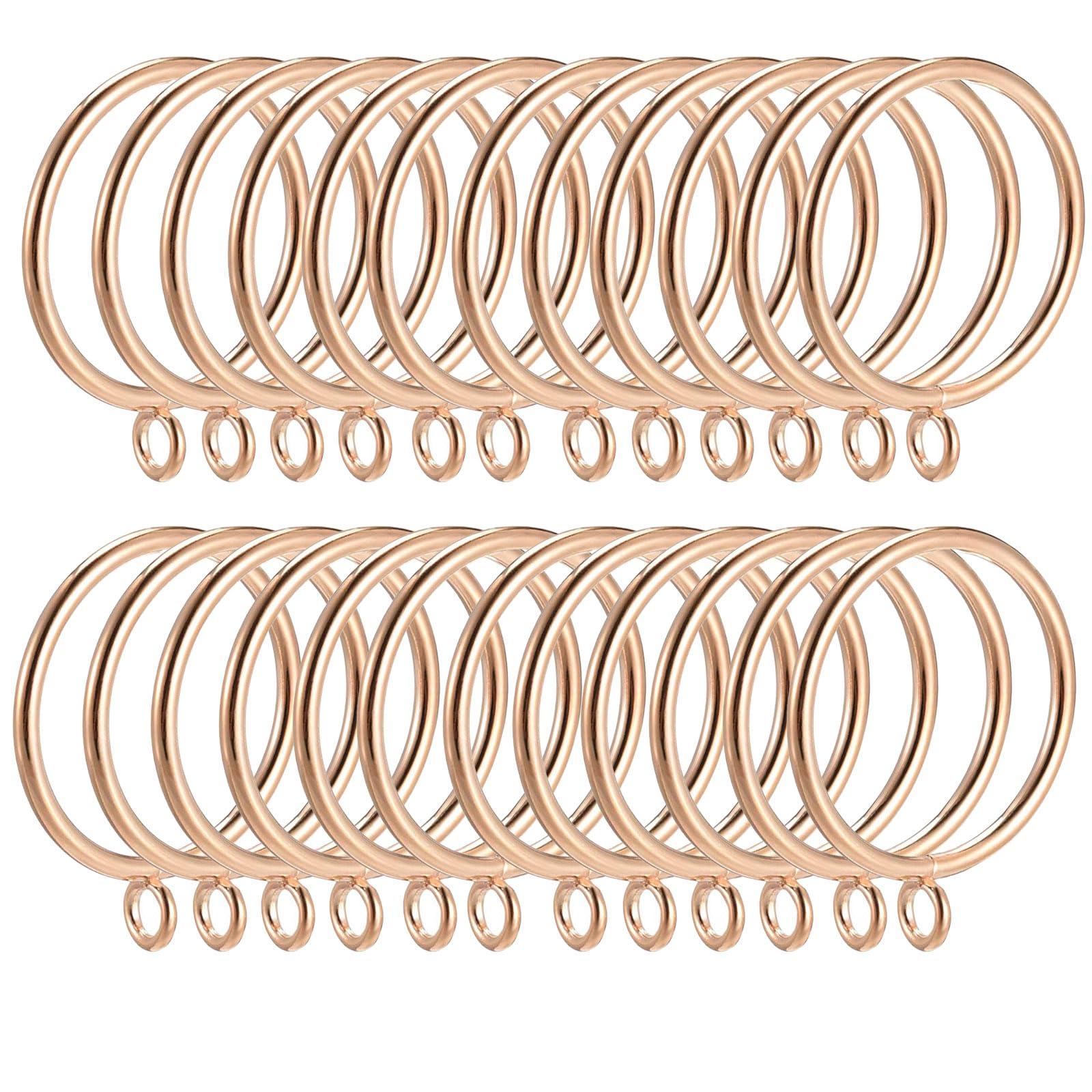TA-VIGOR 24Pcs Metal Curtain Rings, 25mm Internal Diameter, Gold Tone