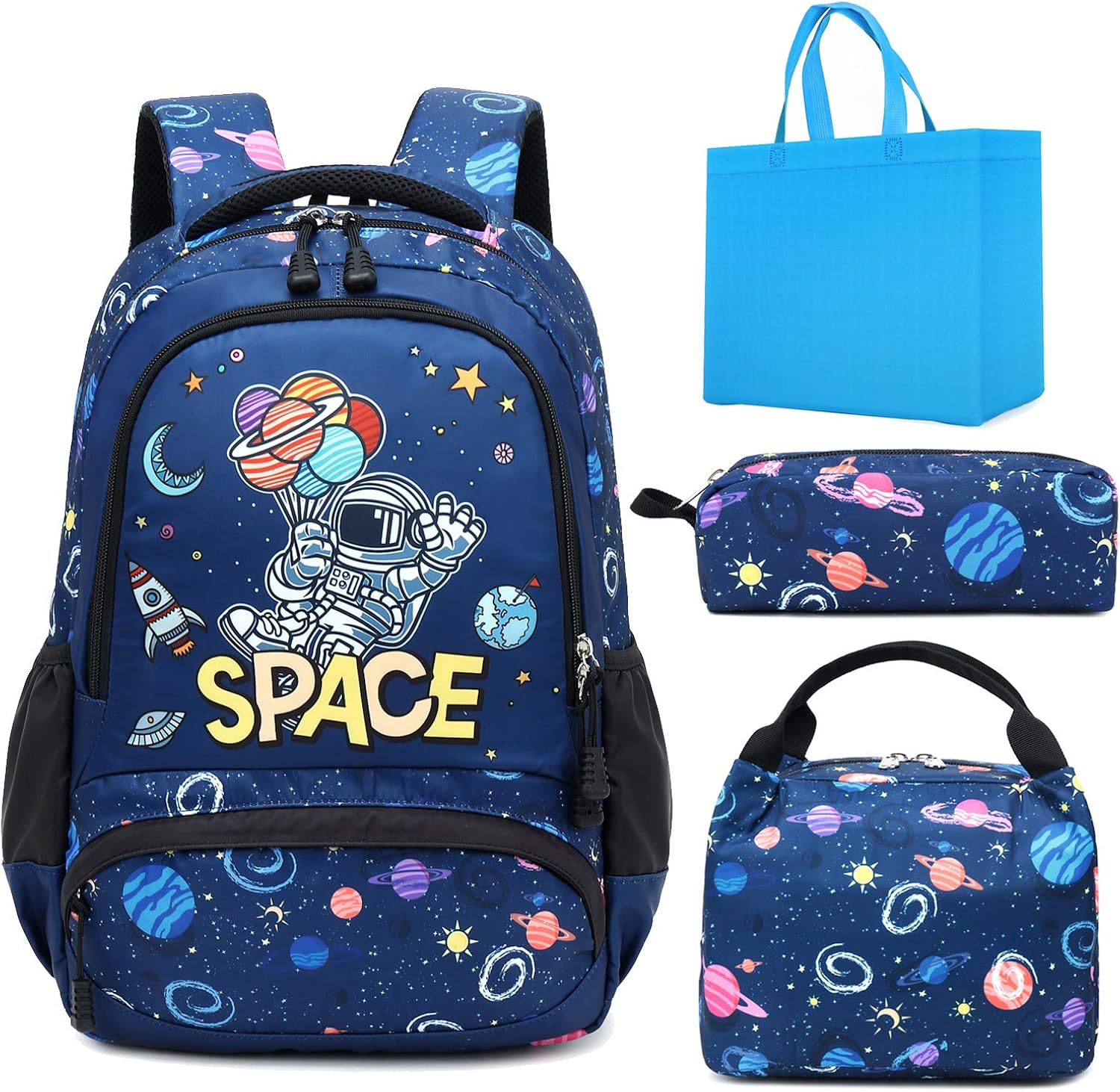 Boys School Backpack Elementary School Bookbag Sets with Lunch Tote Bag