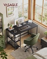 VASAGLE Computer Desk 120x60 cm with Left or Right Shelves Ebony Black LWD047B16 view 2