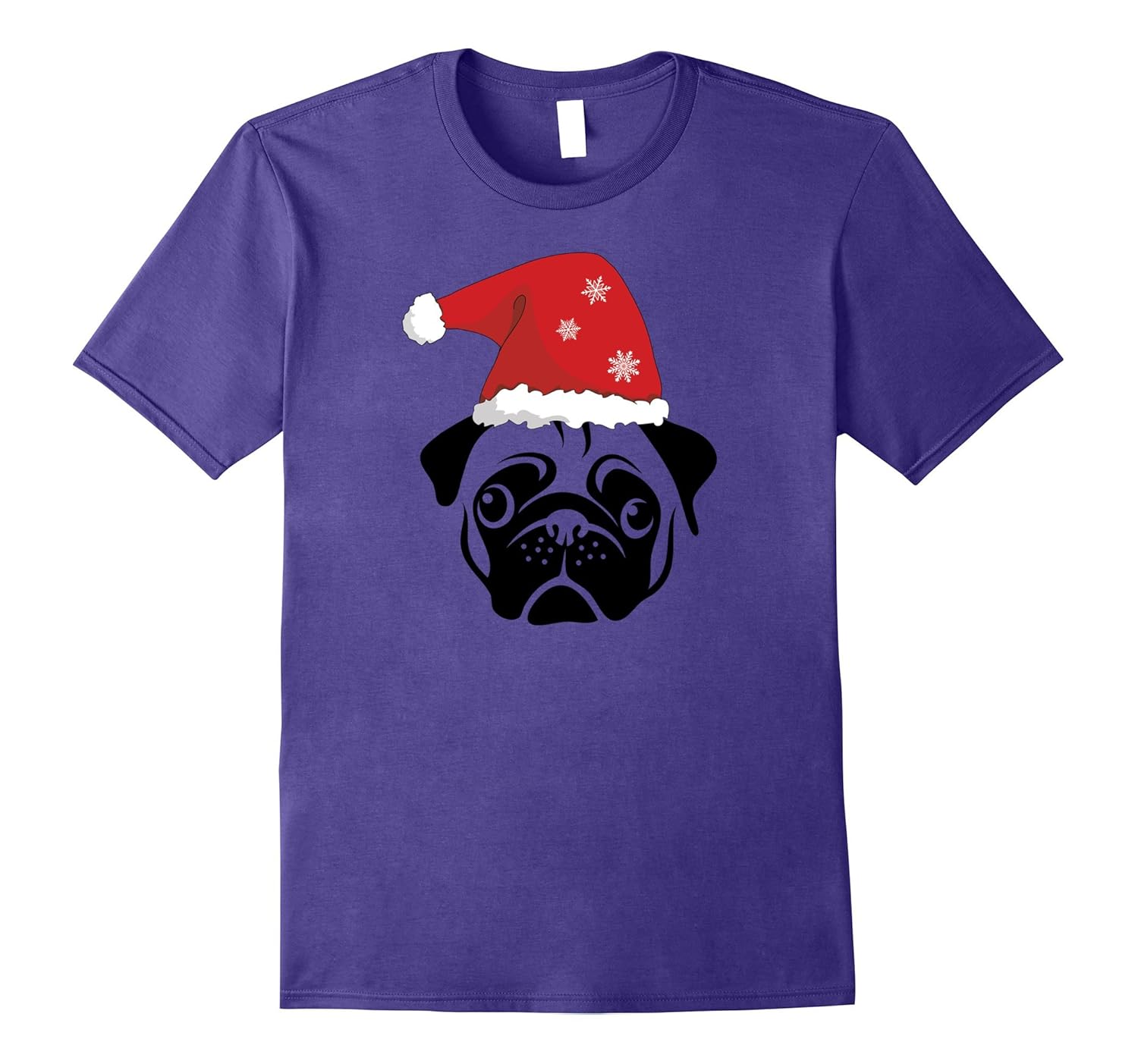 Christmas Pug Dog with Santa Hat - Men Women Kids T Shirt-ANZ