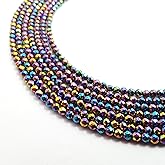 Rainbow Color Hematite Faceted Round Loose Beads Size 4mm 15.5" Strand (4mm)
