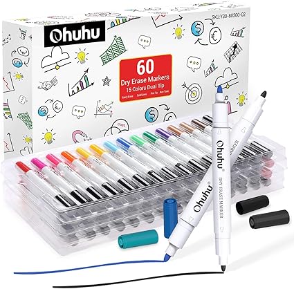 Amazon Ohuhu ホワイトボードマーカーツイン 1本2色 ホワイトボードペン 黒 赤 青など 60本セット 15色 細字 消せるマーカーペン 匂い控えめ ガラス プラスチック Led看板に書ける オフィス 作業現場 家庭 学校用 ホワイトボード用 文房具 オフィス用品 Amazon Ohuhu ホワイトボードマーカーツイン 1本2色 ホワイトボードペン 黒 赤 青など 60本セット 15色 細字 消せるマーカーペン 匂い控えめ ガラス プラスチック Led看板に書ける オフィス 作業現場 家庭 学校用 ホワイトボード用 文房具 オフィス用品