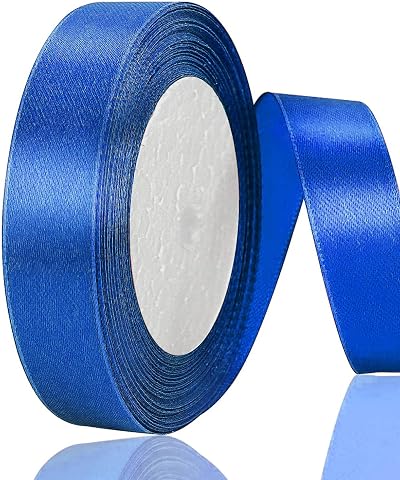 OWill Royal Blue Satin Ribbon 20mm x 22m Double Sided Polyester