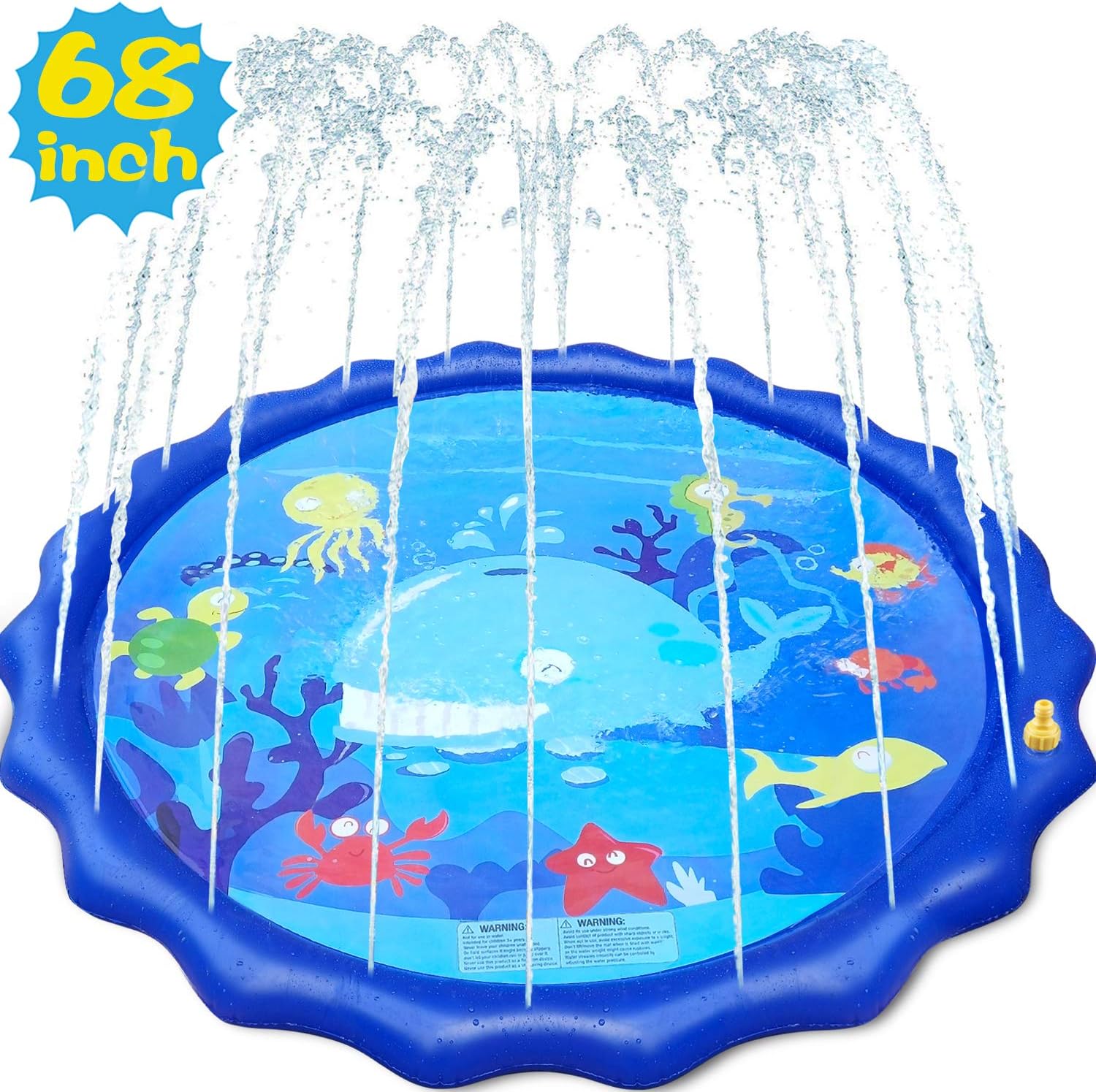 Giftinthebox Sprinkler &Splash Pad for Kids, 68" Splash Play Mat Water Toy for Toddlers , Outdoor Water Mat Toys, Baby Infant Wading Swimming Pool Party Outdoor Water Toy for Girls Boys: Toys & Games