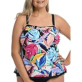 Maxine of Hollywood Women's Ruffle Bandeau Tankini Swimsuit Top