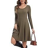 Kormei Long Sleeve Fall Dress for Women 2025 Round Neck Casual Sweater Dresses Trendy Outifts