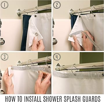 Slipx Solutions Shower Curtain Splash Guards Holds Liner To Wall
