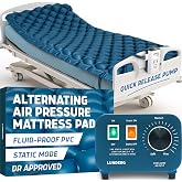 Lunderg Alternating Air Pressure Mattress Pad with Static Mode &amp; Quiet Pump | Comfortable Bed Sore Prevention - Includes Waterproof Mattress Topper for Hospital Bed or Home
