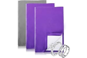CNCICXK 3PCS Silver polishing Cloths, 10 x 12.5 inches Four-Layer Double-Sided Jewelry Cleaning Cloth，Large polishing Cloth for Gold, Silver, Diamond, Platinum, Jewelry (2 PCS Purple and 1 PCS Gray)