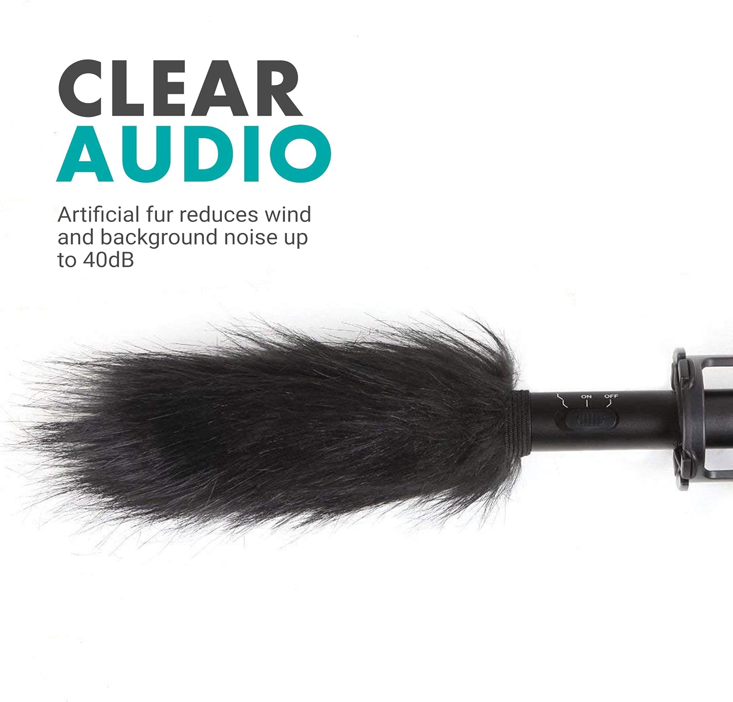 Movo WS4 Furry Outdoor Microphone Windscreen Muff for Long Shotgun Microphones up to 13cm X 25mm (L x D) - Image 3