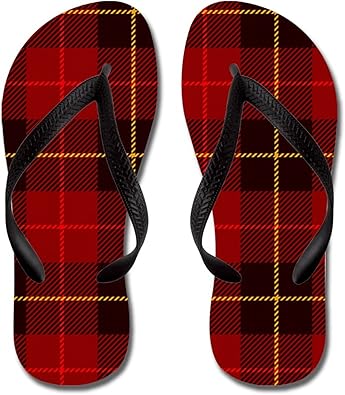 plaid flip flops