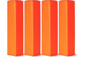 GoSports Football End Zone Pylons - Set of 4, Regulation 18 Inch x 4 Inch Sand Weighted Anchorless Football Field Markers
