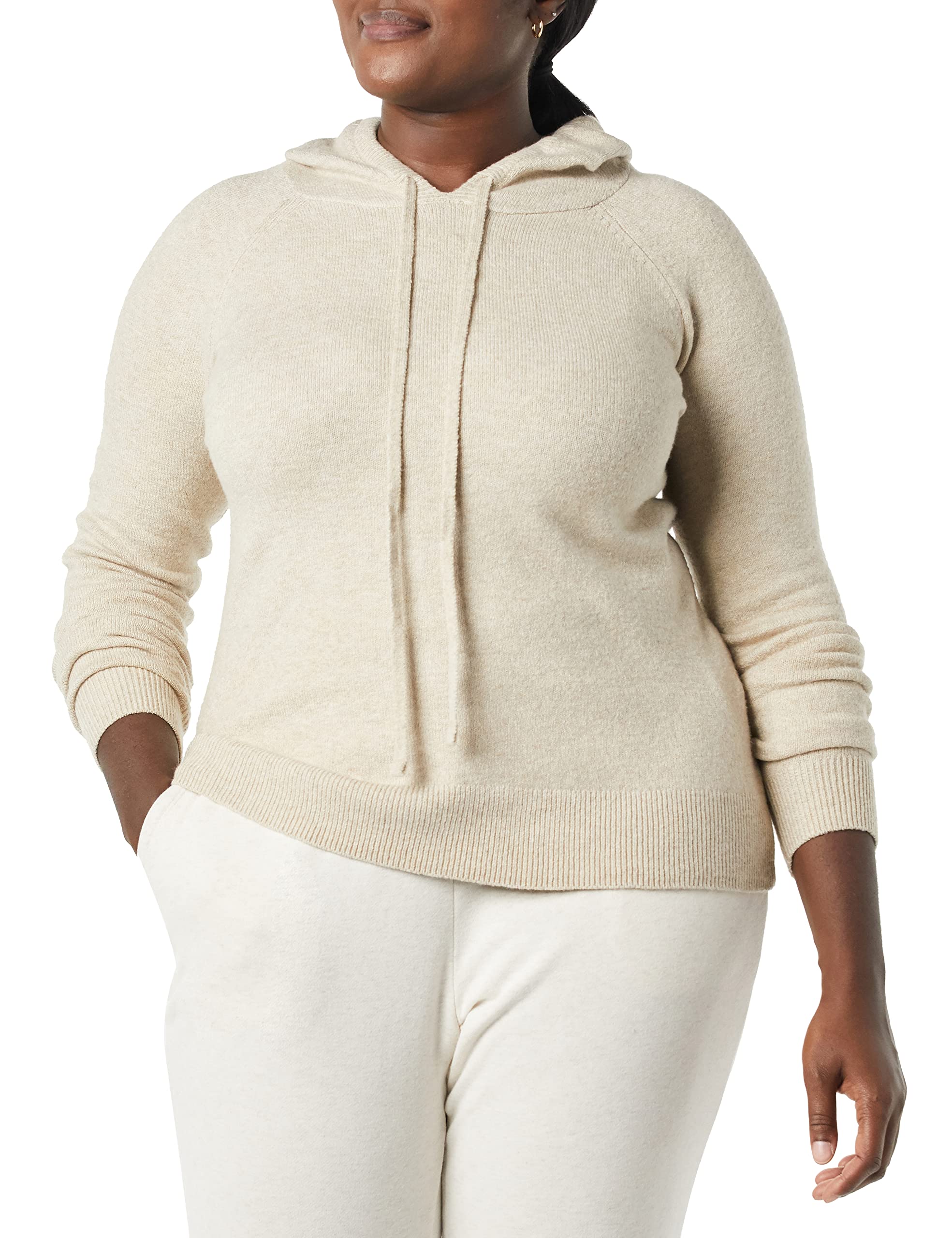 Photo 1 of Amazon Essentials Women's Soft Touch Hooded Pullover Sweater, Beige, X-Large