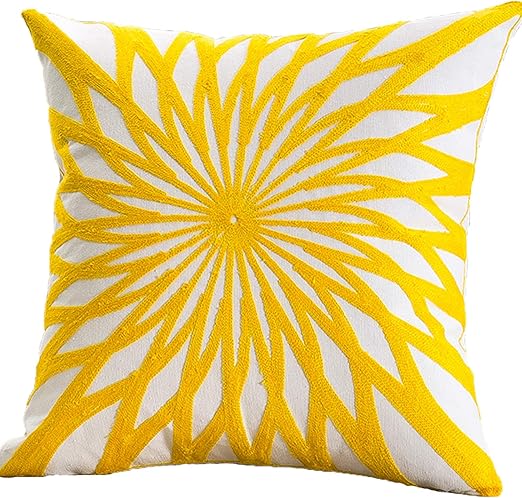 Amazon Com Tealp Embroidery Floral Throw Pillow For Couch Bed