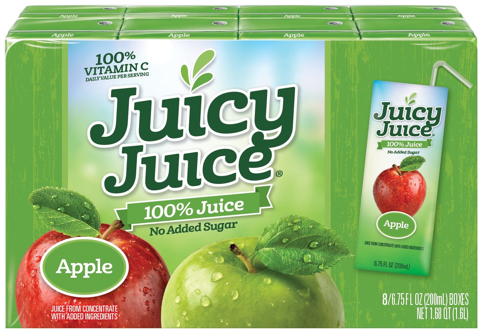 Juicy JuiceSlim 8 Pack, Apple, 6.75 Ounce Boxes (Pack of 4)