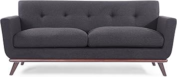 Amazon Com Kardiel Jackie Mid Century Modern Classic Loveseat Charcoal Cashmere Wool Furniture Decor