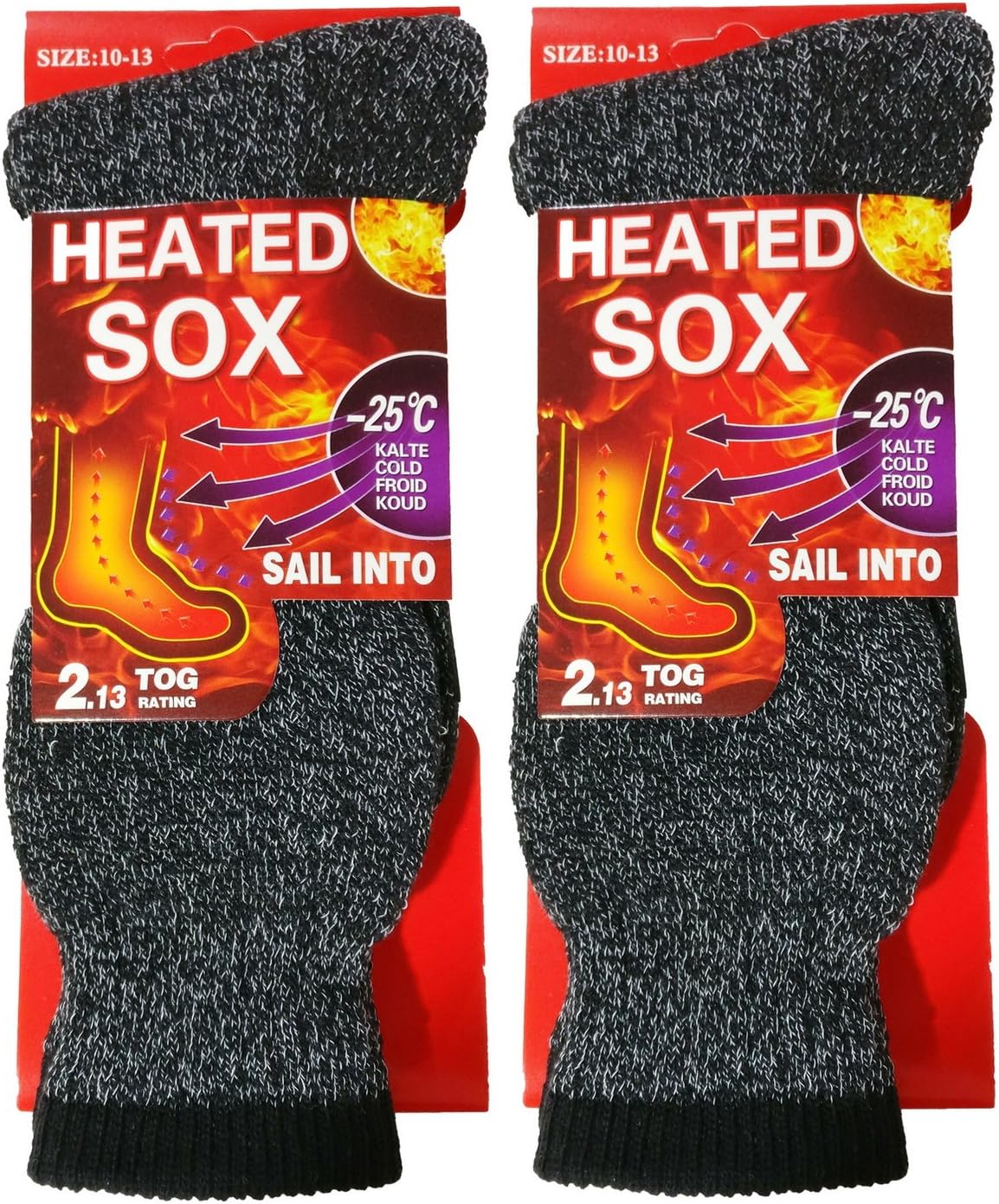 USBingoshop 2 Pairs Mens Heat Thick Insulated Extreme Boot Winter Thermal Socks 10-13
