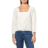 Lucky Brand Womens Square Neck Peasant Top