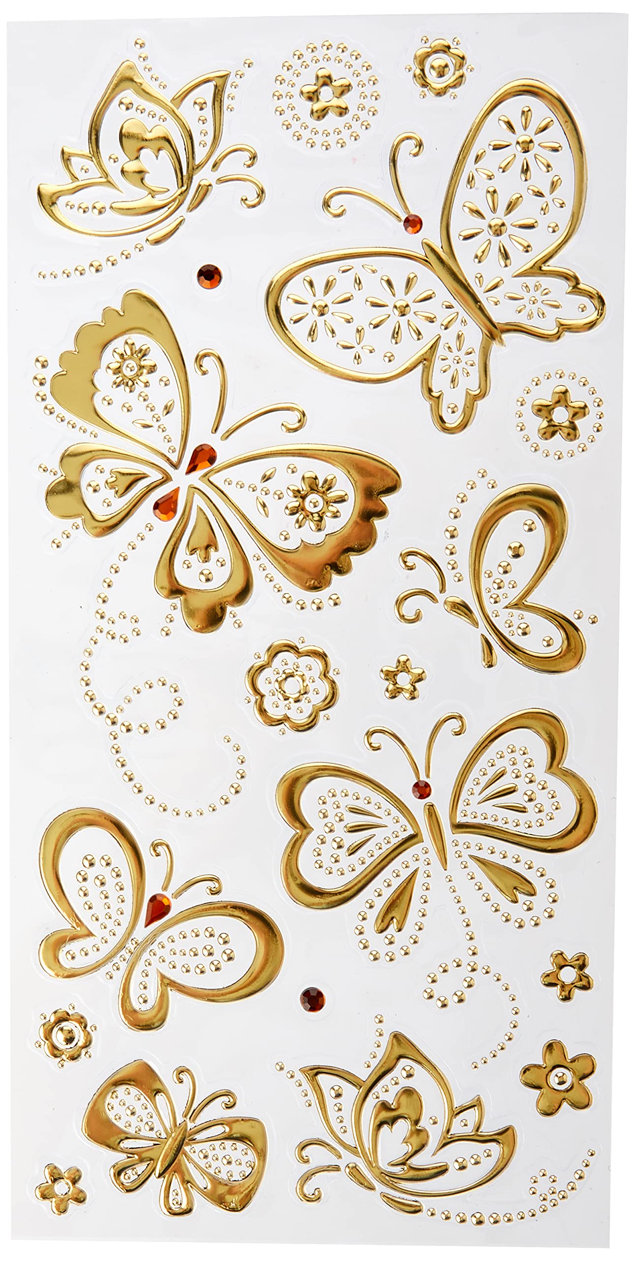 Papermania Gemstone Butterflies Stickers, Gold PMA8241106