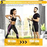 COFOF Resistance Bands Set with Handles 150 lbs Stackable Gym Bands view 2
