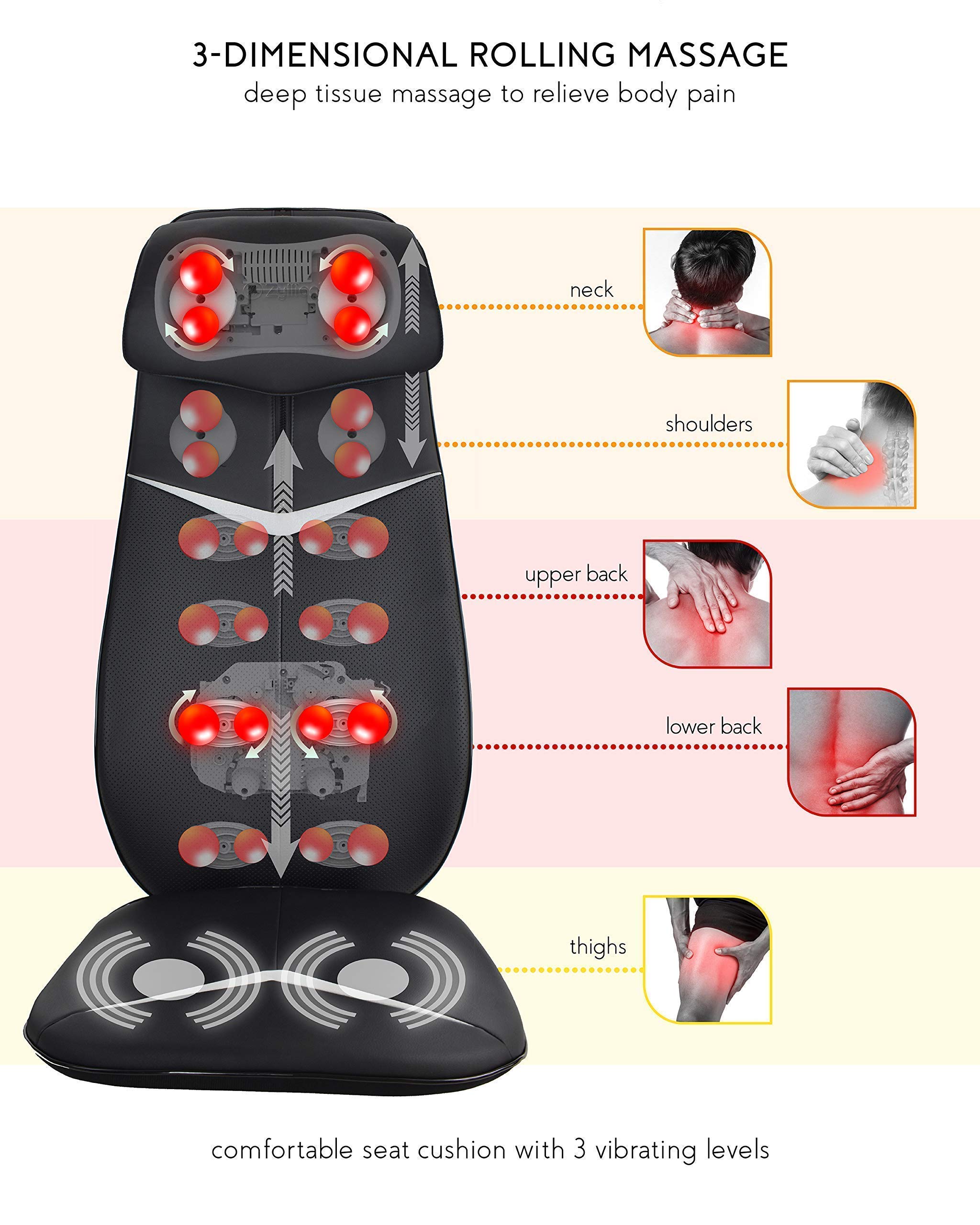 Zyllion Zma 13 Shiatsu Pillow Massager And Zma 33 Full