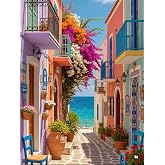 WUSARPLY Seaside Scenery Diamond Painting Kits for Beginner Adults | Landscape Diamond Art Kits Full Drill Diamond Dots Paint with Diamonds Gem Arts and Crafts for Beginner Home Wall Decor