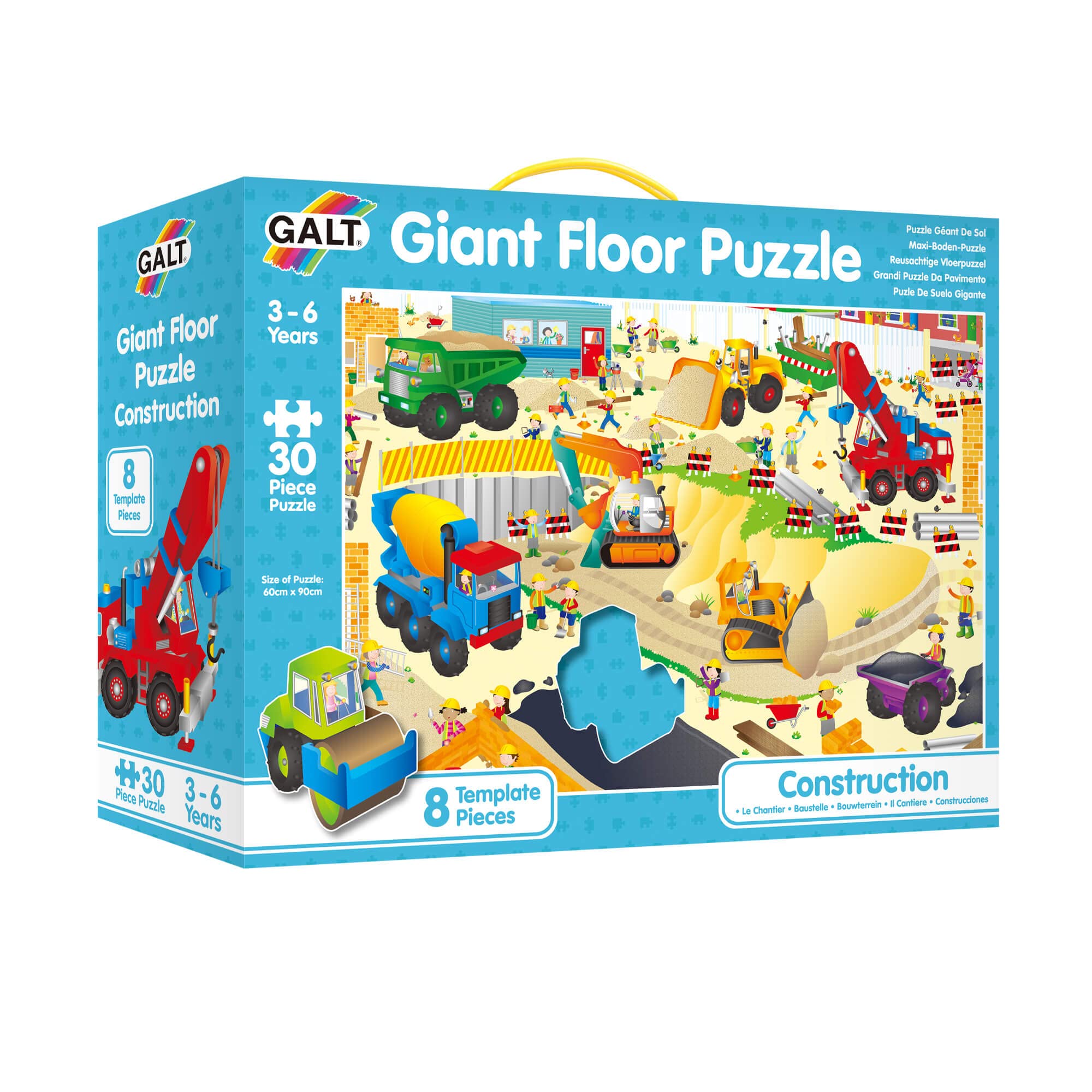 Galt Toys, Giant Floor Puzzle - Construction Site, Floor Puzzles for Kids, Ages 3 Years Plus