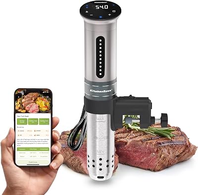 KitchenBoss Sous Vide Machine 1100W Wi-Fi Precision Cooker Stainless Steel