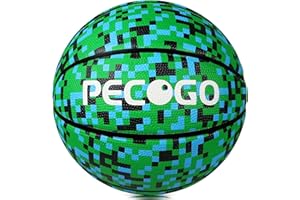 PECOGO Official Rubber Basketball Outdoor Indoor Mens Basketball Ball Size 3/4/5/6/7 for Kids Youth Teen Boys and Girls Gift Ideas(Without Pump)
